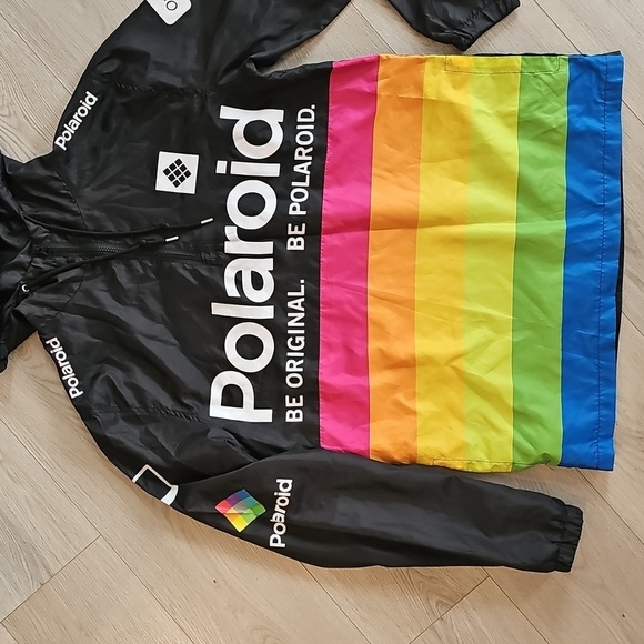 Polaroid Branded Windbreaker Pullover Lightweight Jacket, Medium - Picture 2 of 15